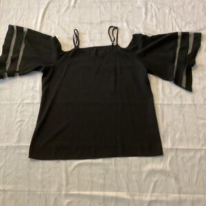 Elegant Black Cold Shoulder Top